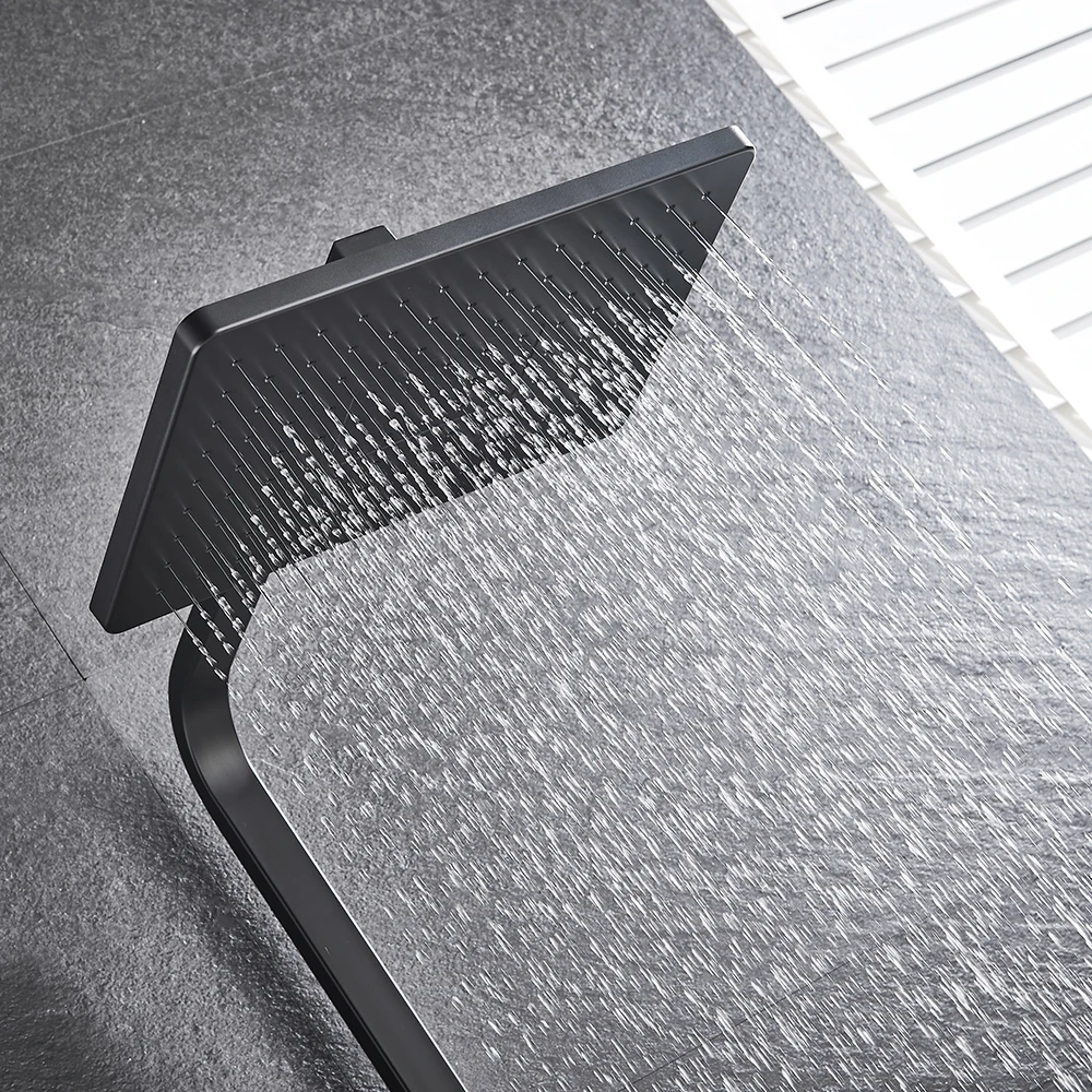 Bathroom Faucet Chrome/Black Rain Shower Head Bath Faucet Wall Mounted Bathtub Shower Mixer Tap Shower Faucet Shower Set Mixer