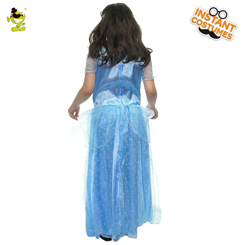 Костюм принцессы для девочки детская одежда голубого цвета косплея на
