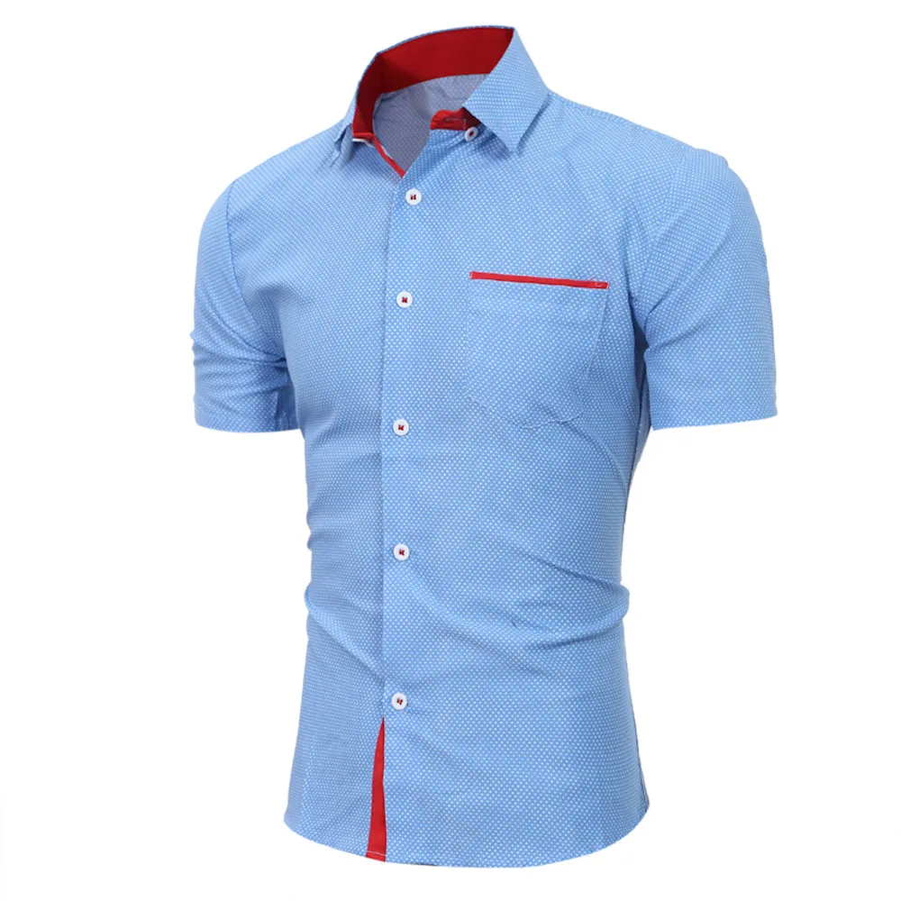 WOMAIL 2019 модные мужские рубашки с воротником-стойкой повседневные коротким