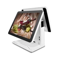 pc computer pos hardware dual screen pos terminal supermarket restaurant pos system 15 inch capacitive touch cash register