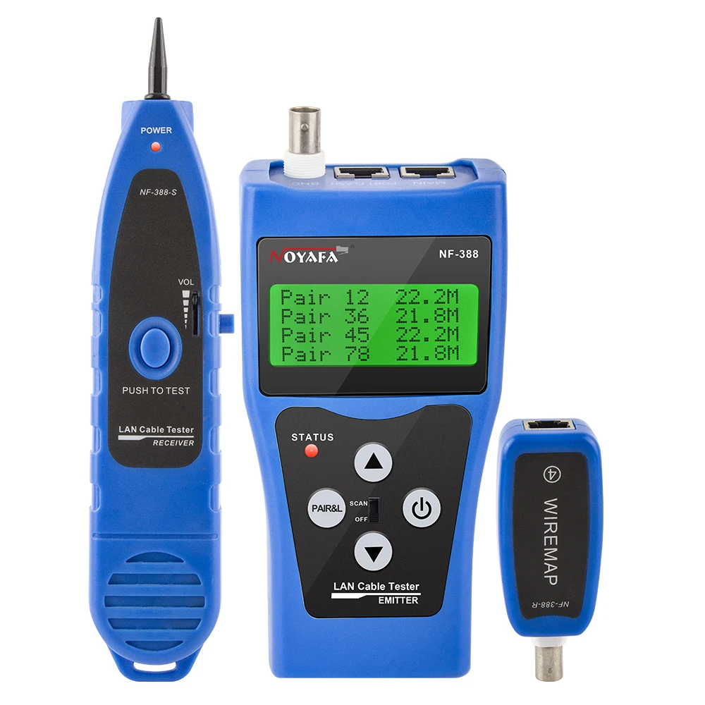 NOYAFA NF-388R LCD кабель тестер Lan wiremap для сетевых кабелей с 8 пультами | Компьютеры и