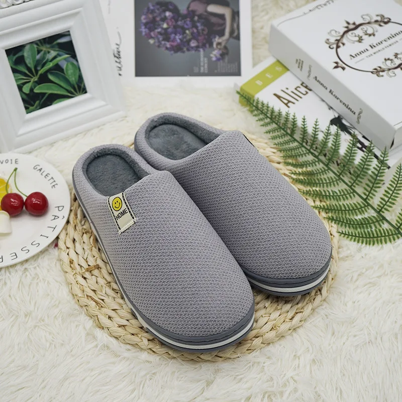 

cotton slippers women's thick-soled home mute indoor couples warmth cotton slippers non-slip home DSE