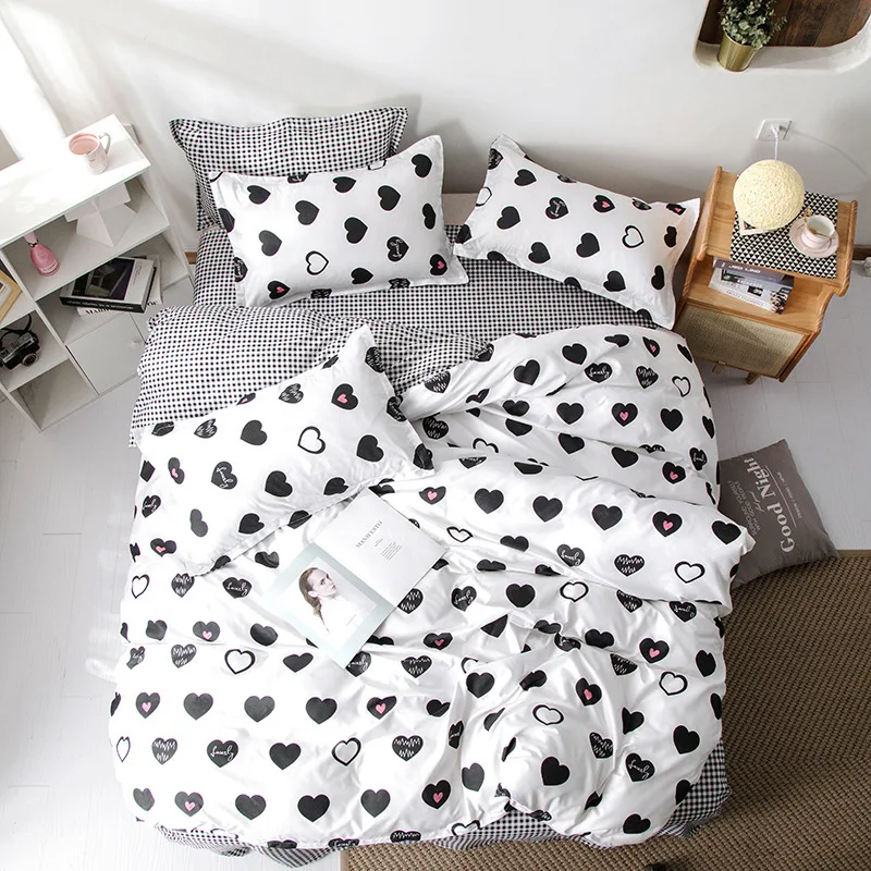 Милое розовое постельное белье с кроликом стеганое комплекты постельного белья