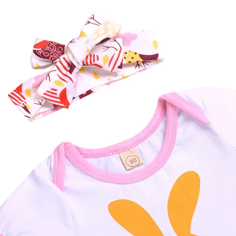 Милые От 0 до 3 лет с круглым вырезом Летние повседневные модные розовые
