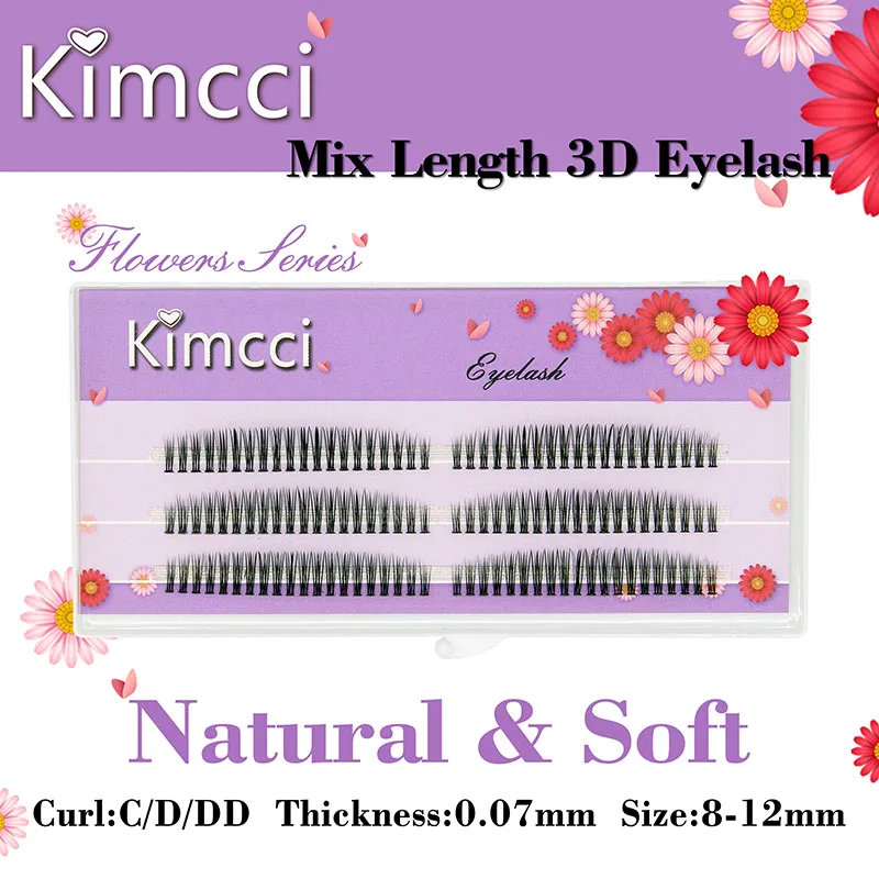 Kimcci C/D/DD Curl Mix Длина 3D норка наращивание ресниц натуральный русский объем накладные макияж ресниц искусственные накладные ресницы Cilias