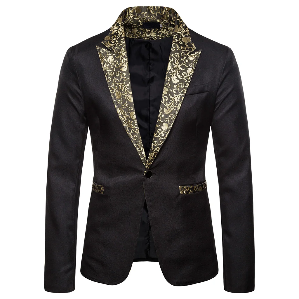 Блестящий блейзер с золотыми блестками пиджак для мужчин ночного клуба