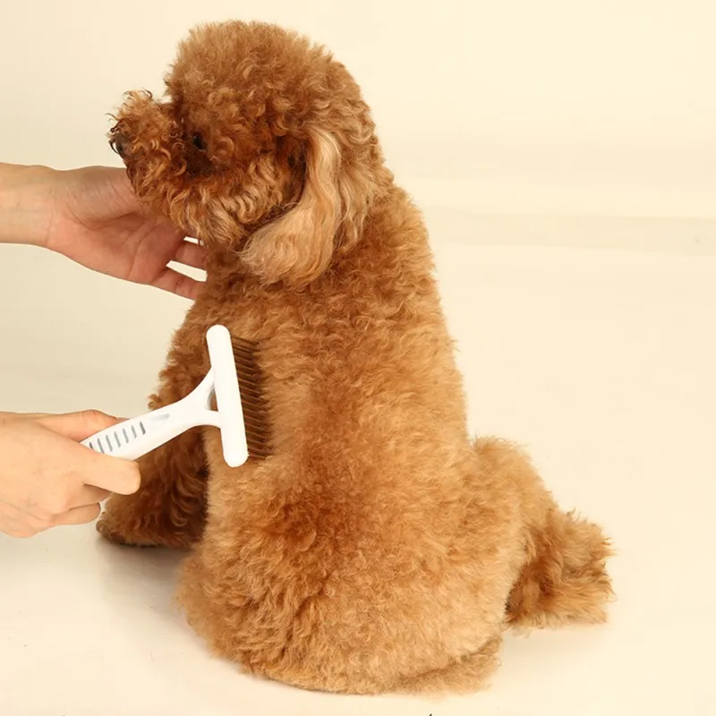 Белая Расческа для домашних животных с длинными и короткими зубцами из