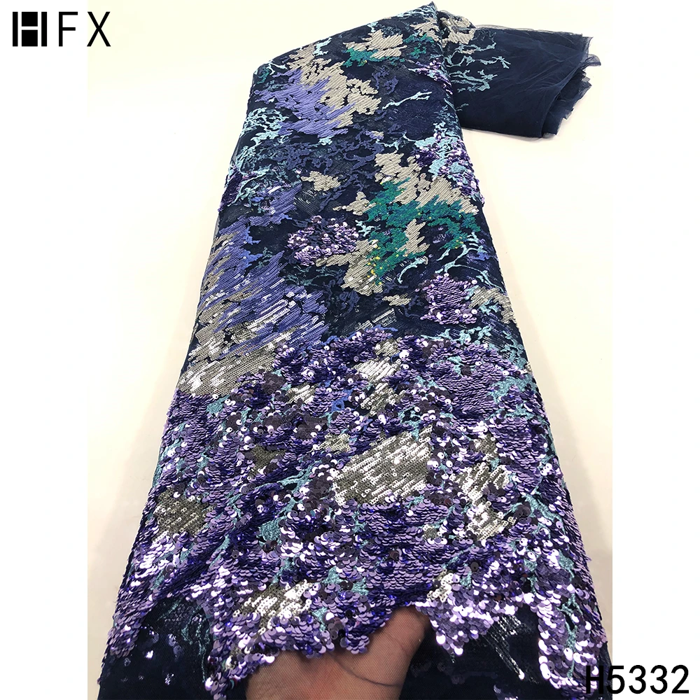 HFX африканские блестки Сетка кружевная ткань блестящая французская 2021 зеленая