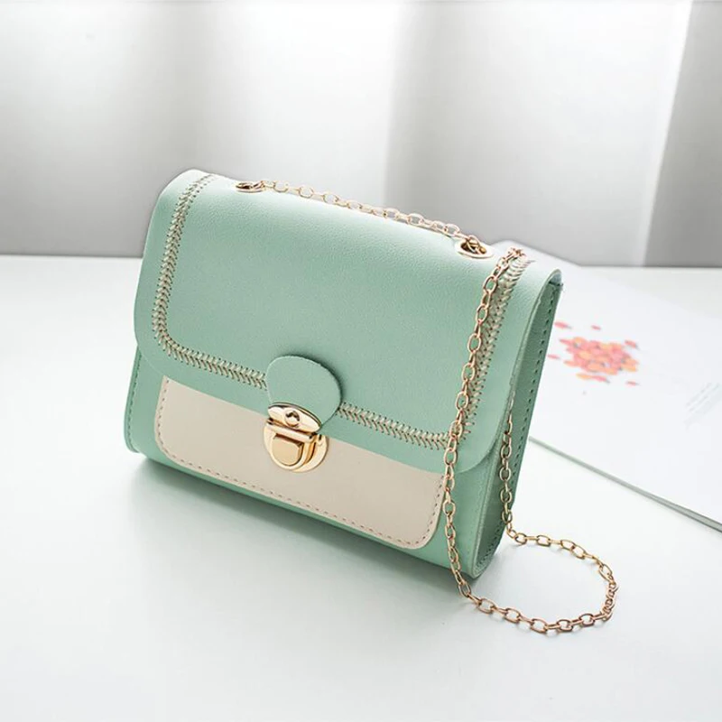 Сумки через плечо из искусственной кожи с цепочками для женщин 2021 маленькая