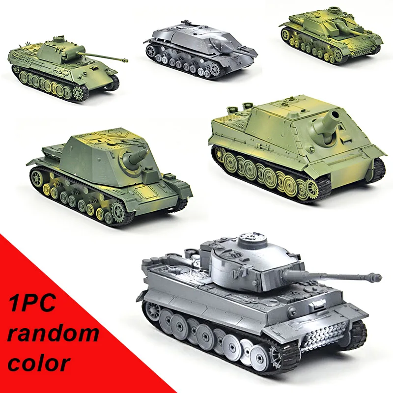 1PC random color 1/72 4D сборные солдатики Тигр пантера Танк штурмовые модели здания литые игрушки War-II - Цвет: 1PC random color