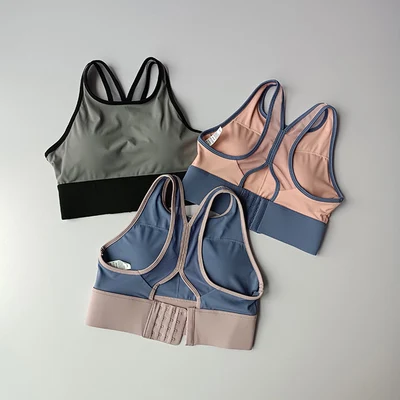

Yoga Bra Women Shockproof Sports Bra Running Quick Dry Gym Top Gathering Widened Shoulder Belt Bra Short Vest Tops