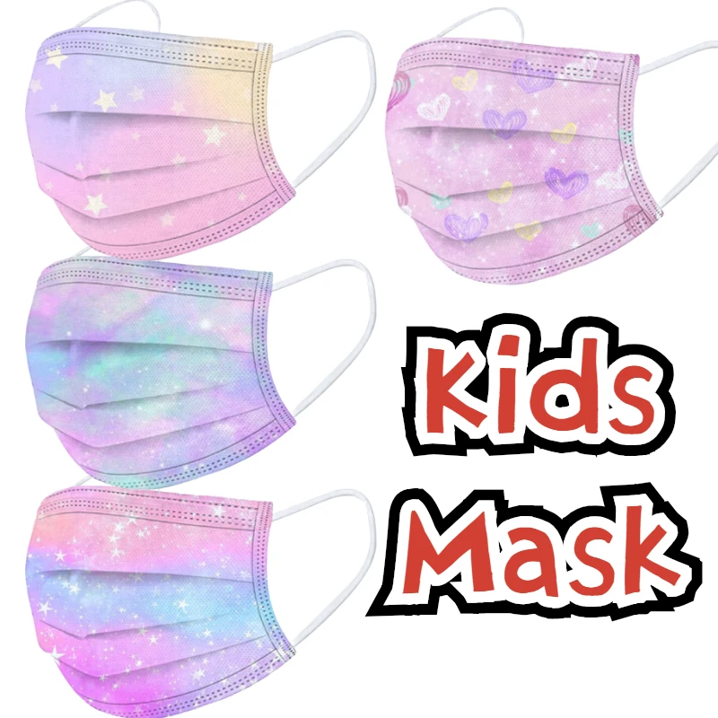 

10/50PCS Kids Mask masque enfant mascarillas niños mascarillas quirurgicas homologadas 3-Ply Disposable Christmas Print Masks