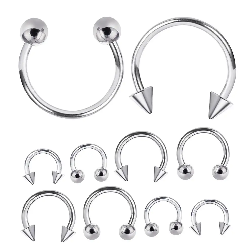 10 шт. кольцо для пирсинга носа из нержавеющей стали губ ушей Спиральные кольца