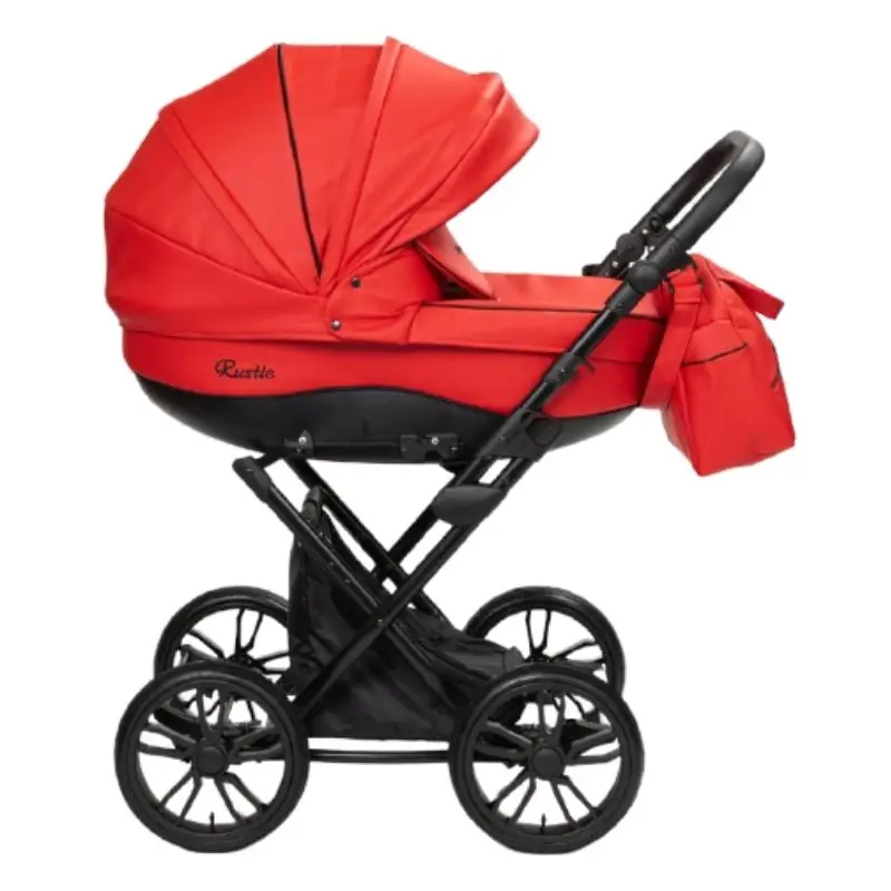 Коляска с люлькой Mr Sandman Польша из эко кожи для новорожденного красная