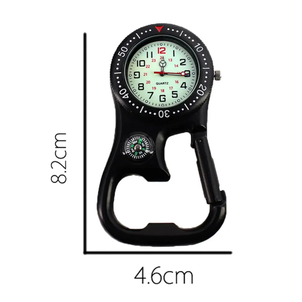 

40%HOT Outdoor Luminous Compass Bottle Opener Backpacker Fob Clip-OnS1 Carabiner Watch
