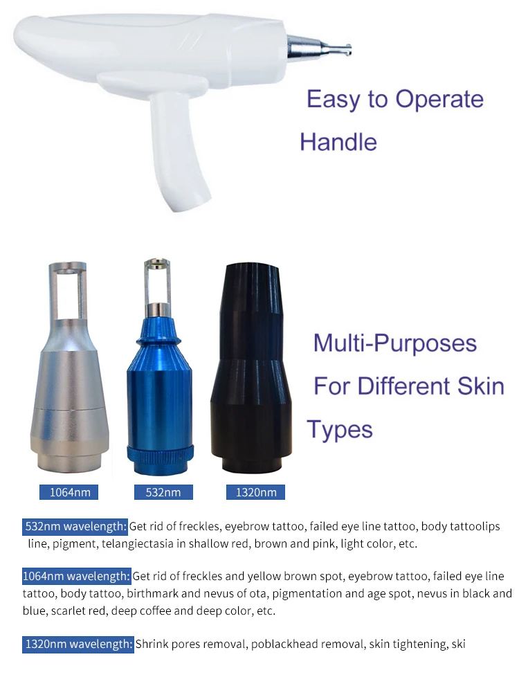 

High Quality OPT Q Switch Nd Yag Laser Handle & IPL SHR Hair Removal Handle