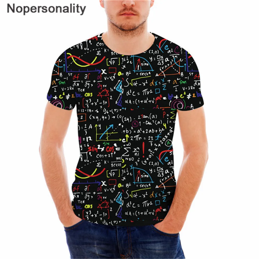 Футболка Nopersonality мужская с 3d-математической формулой повседневная тенниска