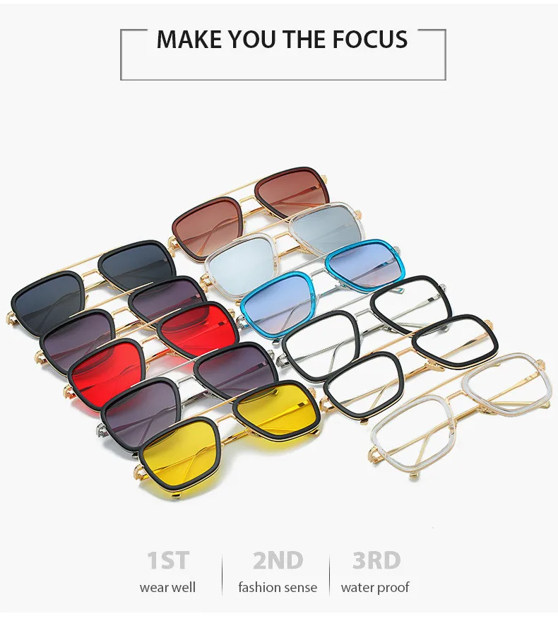 Мужские и женские Квадратные Солнцезащитные очки VWKTUUN Винтажные с двойными