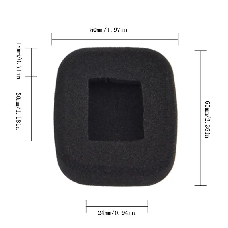 1 пара Черный Запасные подушечки пены подушки мягкие губки ушной вкладыш крышка