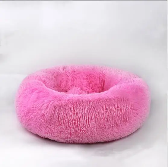 Кровать для питомца собаки Удобная пончик Cuddler круглая собачья Конура ультра мягкая моющаяся подушка для собаки и кошки зимний теплый диван Горячая sell2810 - Цвет: Bright pink