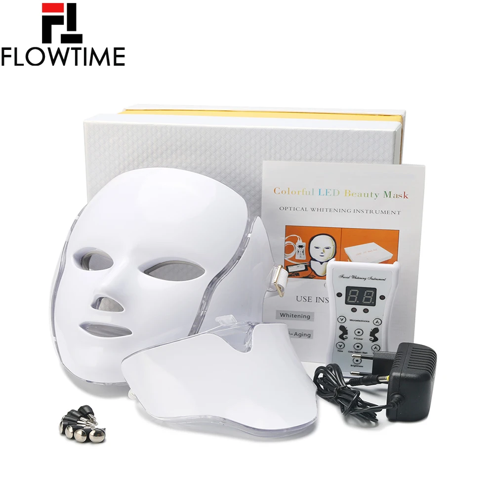 Светодиодная маска для лица 7 цветов электрический светильник ухода за кожей