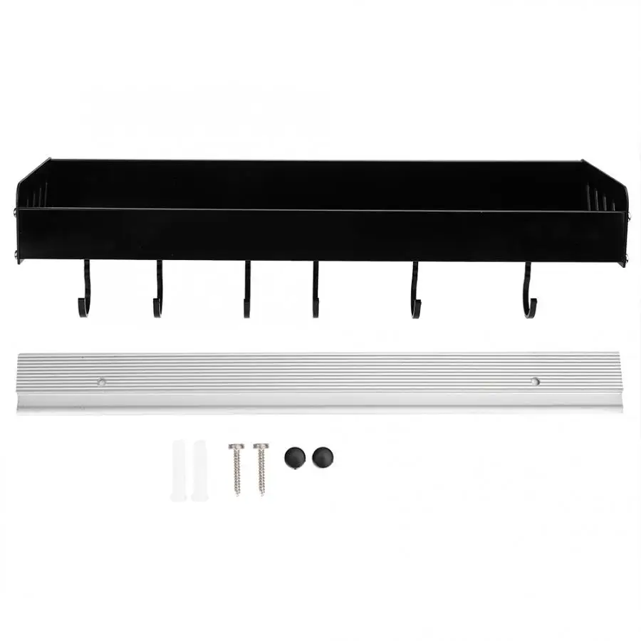 Многофункциональный компактный черный алюминиевый настенный кухонный стеллаж