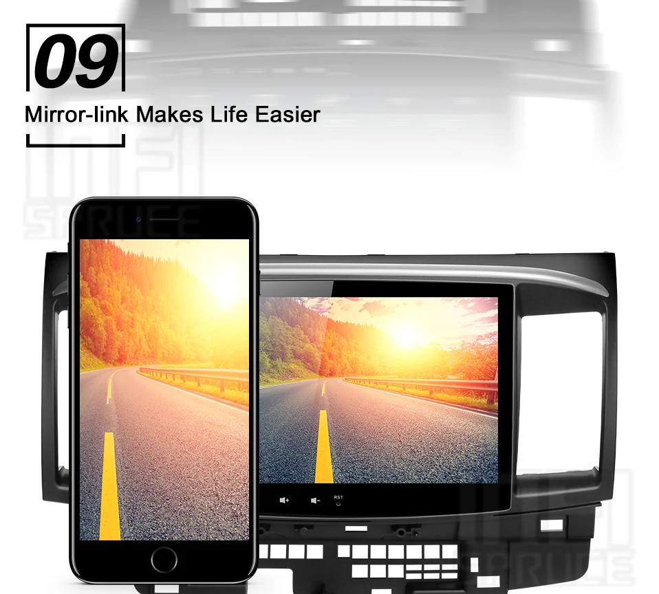 PX30 32G Android 9,0 автомобильный DVD для Mitsubishi Lancer 2005- с 10,1 дюймов 2 DIN 3g/4G gps Радио Видео плеер автомобильная навигация