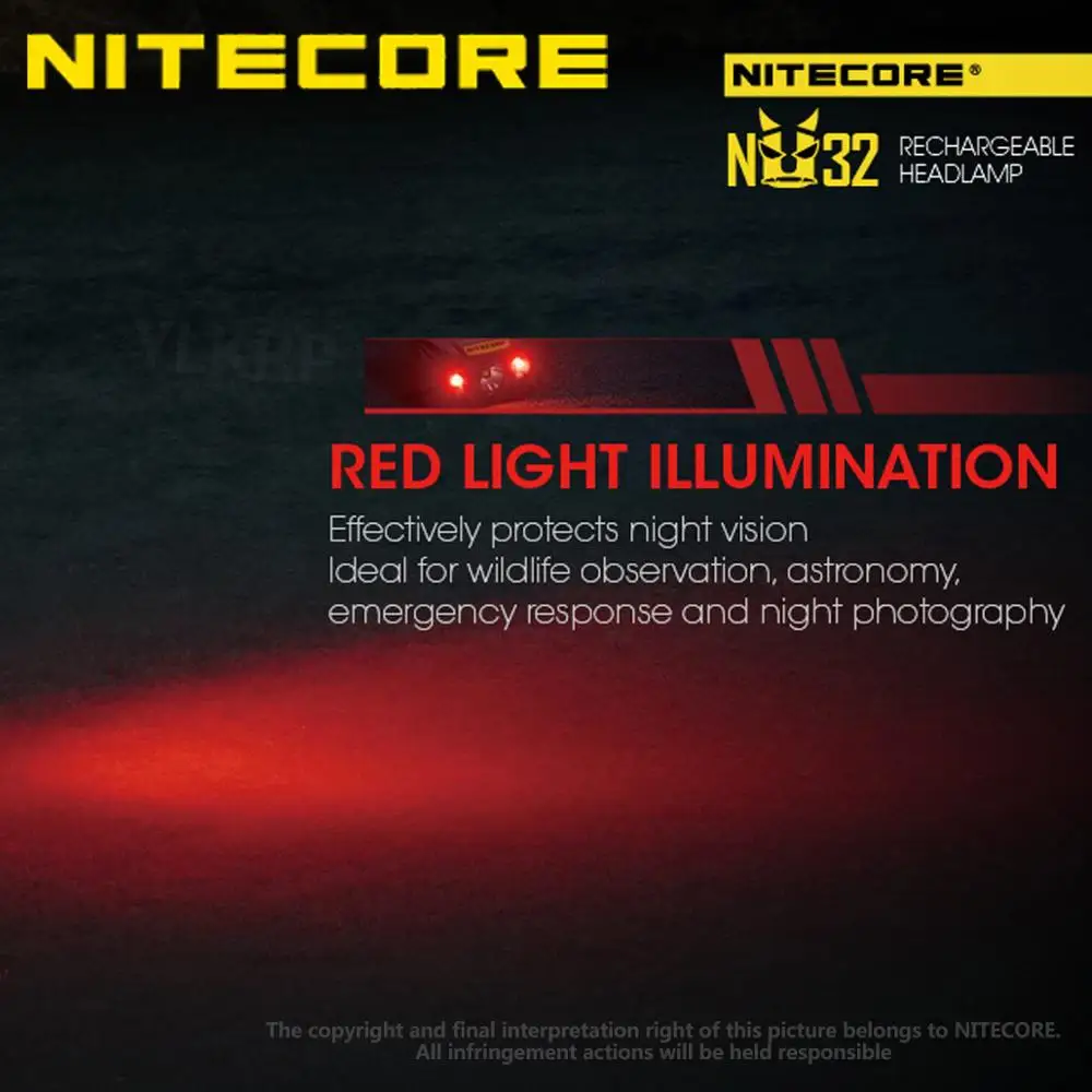 NITECORE NU32 550 люмен USB Перезаряжаемый легкий фары со встроенной батареи используется