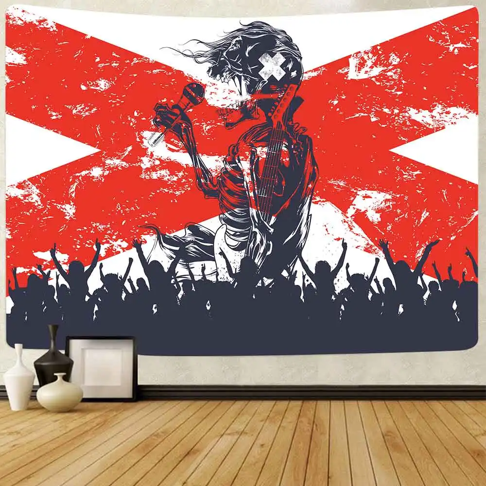 Гобелен Simsant с изображением летней фиесты в мексиканском стиле черепа цветка