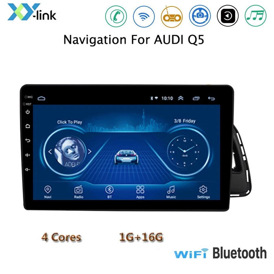 color1 Автомобильный DVD мультимедийный плеер для Audi Q5 2010- Android 8,1 9 дюймов Автомобильный Радио Стерео головное устройство навигация gps - Цвет: color1