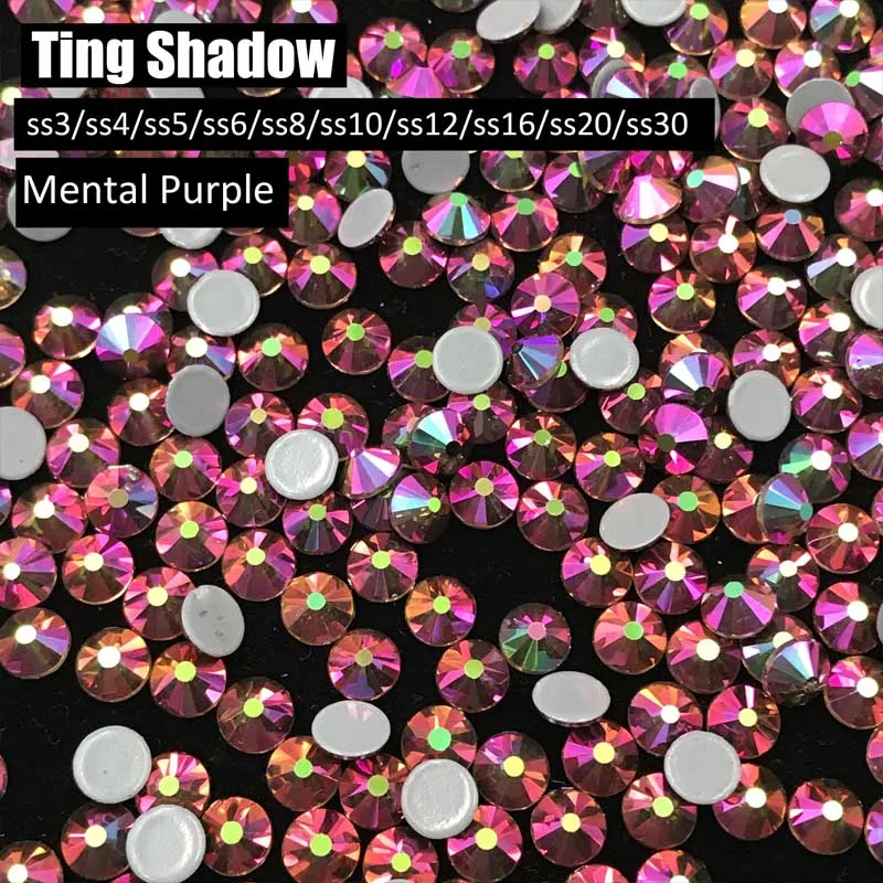 Mental Purple Aurum Лабрадор гематит розовое золото Flatback горячей фиксации стеклянные кристаллы, стразы для гимнастики одежды обувь украшения для ногтей - Цвет: Mental Purple