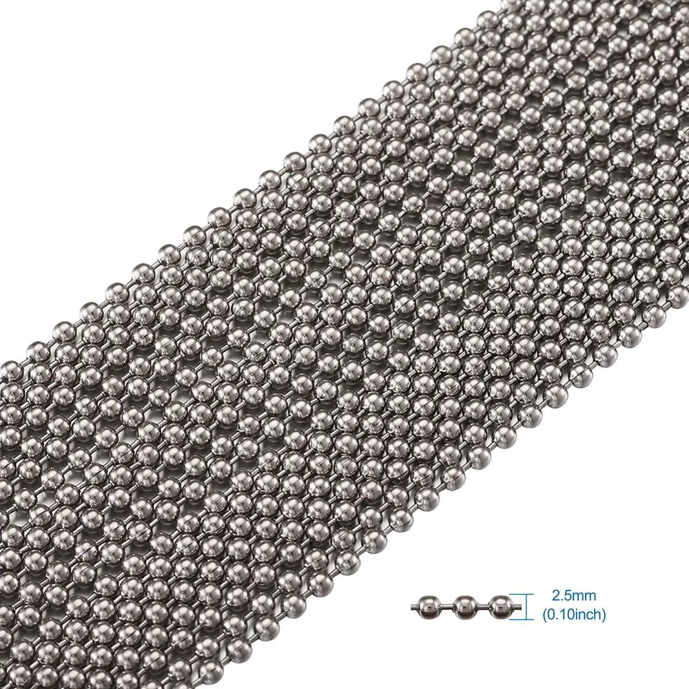 Декоративные цепочки из бисера шар нержавеющей стали 2 5 мм 316 цвет для ожерелья Diy