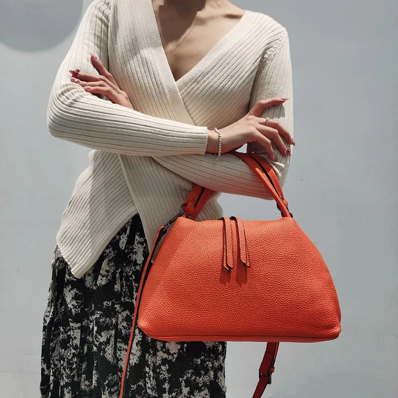 Тренд 100% натуральная коровья кожа ручная сумка женская из натуральной кожи на