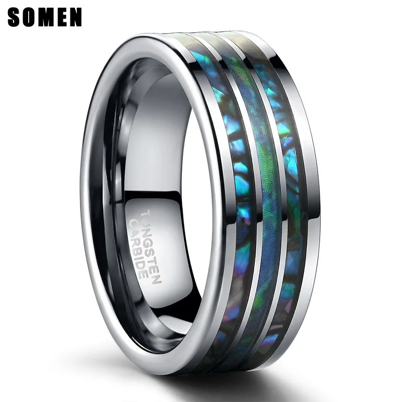 

Somen 8 мм полированное матовое кольцо из карбида вольфрама для мужчин обручальные кольца для свадьбы модные ювелирные изделия