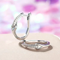 huitan creative design silver color hoop earrings for women daily collocation everyday ear earrings gift ladys fashion jewelry