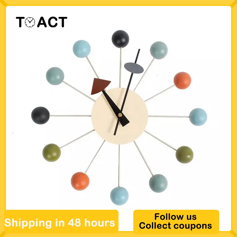 Настенные часы в скандинавском стиле Объемные деревянные бесшумные украшения