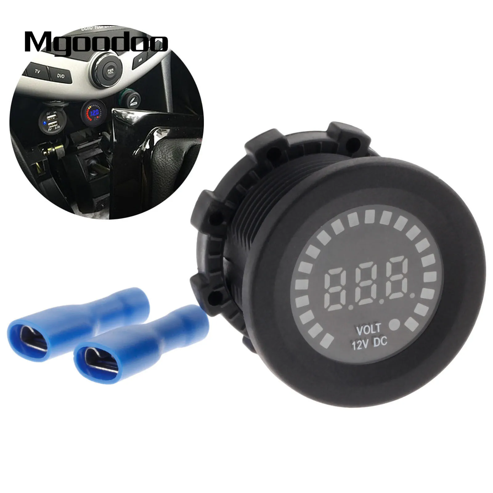 Автомобильный светодиодный вольтметр Mgoodoo с переключателем ВКЛ./ВЫКЛ.