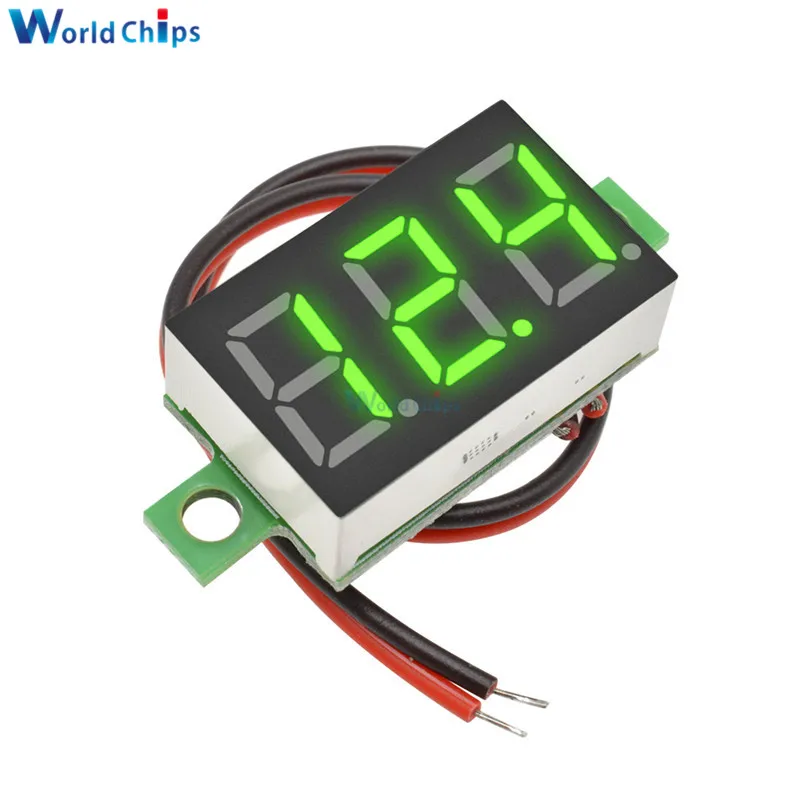 0.36 Inch Mini LED Digital Voltmeter Green Panel Voltage Meter 3 Digit Display DC 4.5~30V|voltmeter dc|dc dcvoltmeter mini |