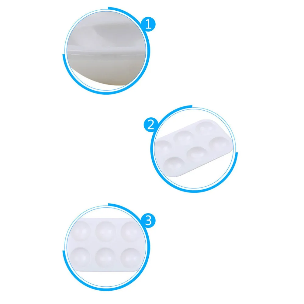 

12pcs Creative Square Six Hole Watercolor Water Mixing Trays (White)