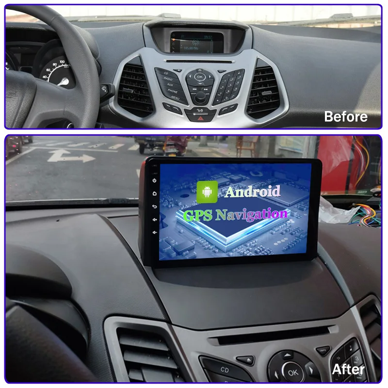9 дюймов Android 10 автомобиля GPS навигации стерео Мультимедиа для EcoSport 2013-2017 DVD плеер