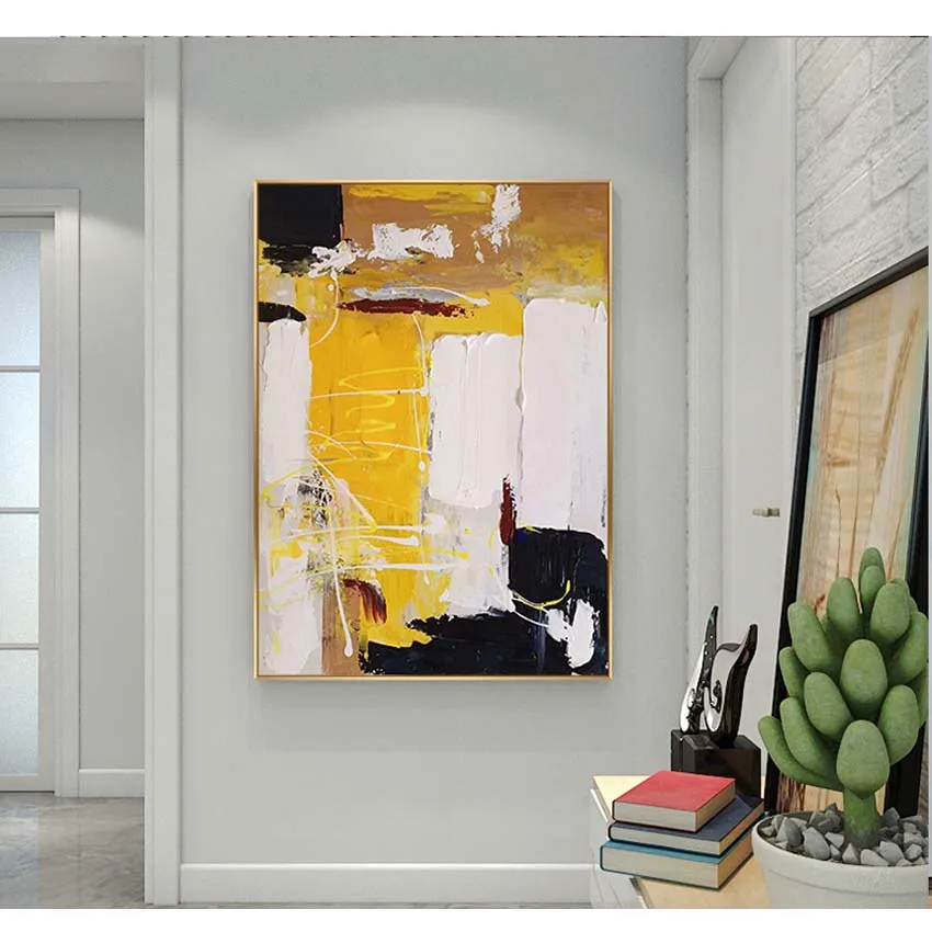 

Modern abstarct acrylic oil painting Hand drawn on cavnas for home decoration wall art picture for living room Entrance hotel