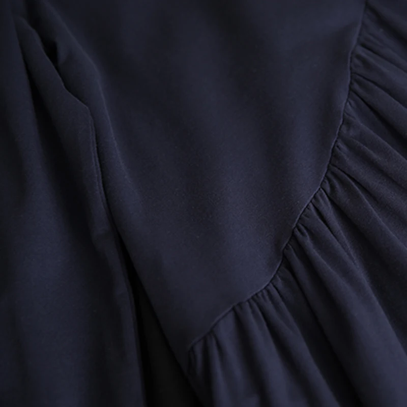 

Women Cotton Dress Big Loose Long Wide Waist Turtleneck Vestidos Retro Vintage Casual for Spring B01161055