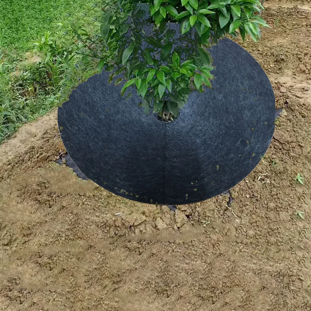 

10pcs Tree Rings For Control Non-woven Fabric Tree Protector Mat 15cm/25cm/27cm/32cm Tree Ring Barrier Outdoor Gardens Tools