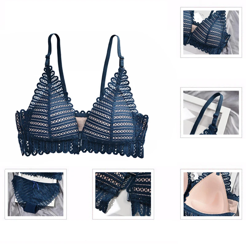 

Fashion Underwear Lace Wireless Front Closure Bra Women Small chest ABC Cup Sexy Lingerie Push Up Bralette Underwear Brassiere