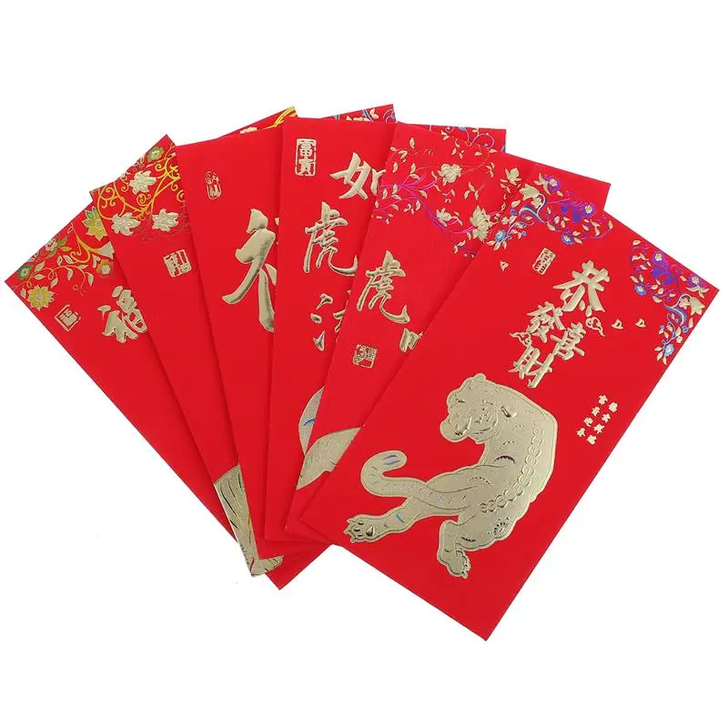 

18 шт., красные конверты в стиле тигра