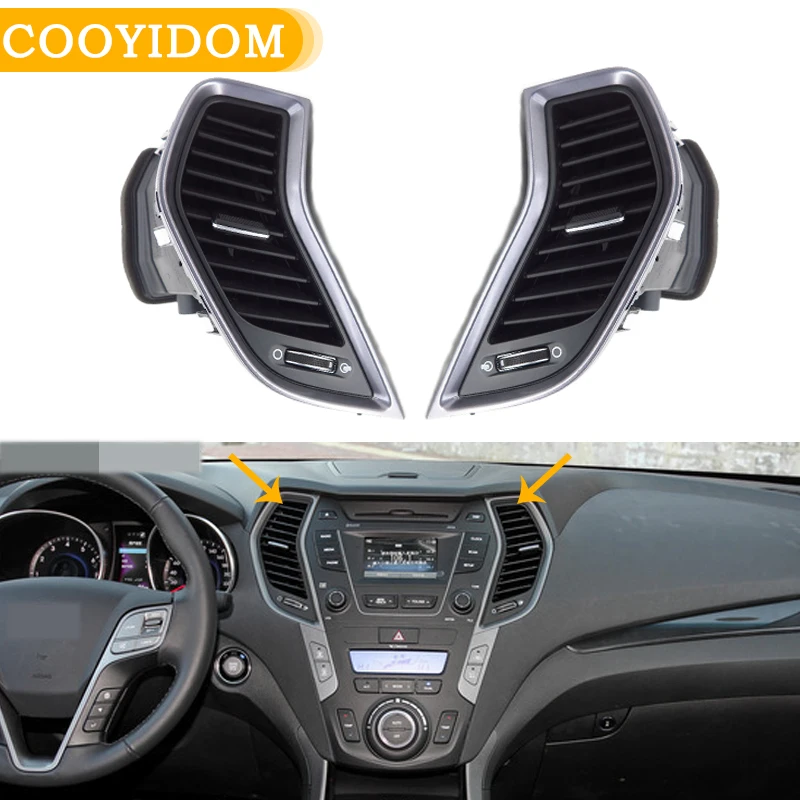 

Car Front Row Wind Center Air Conditioning Vent Grill Outlet Panel With Chrome Plate For Hyundai Fe IX45 2013-2017 974102W000