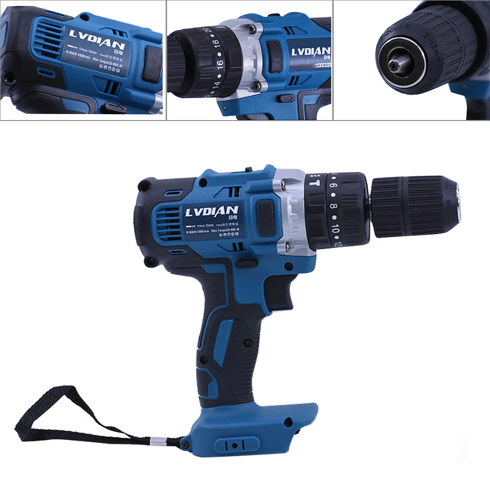 Электрическая аккумуляторная ударная дрель Makita с 2-мя скоростями перезаряжаемая