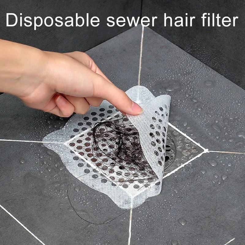 

Beige Disposable filter Sink Filter Floor Drain Stickers Anti Clog Hair Catcher Sticker Bathroom Shower drain filter for kitchen