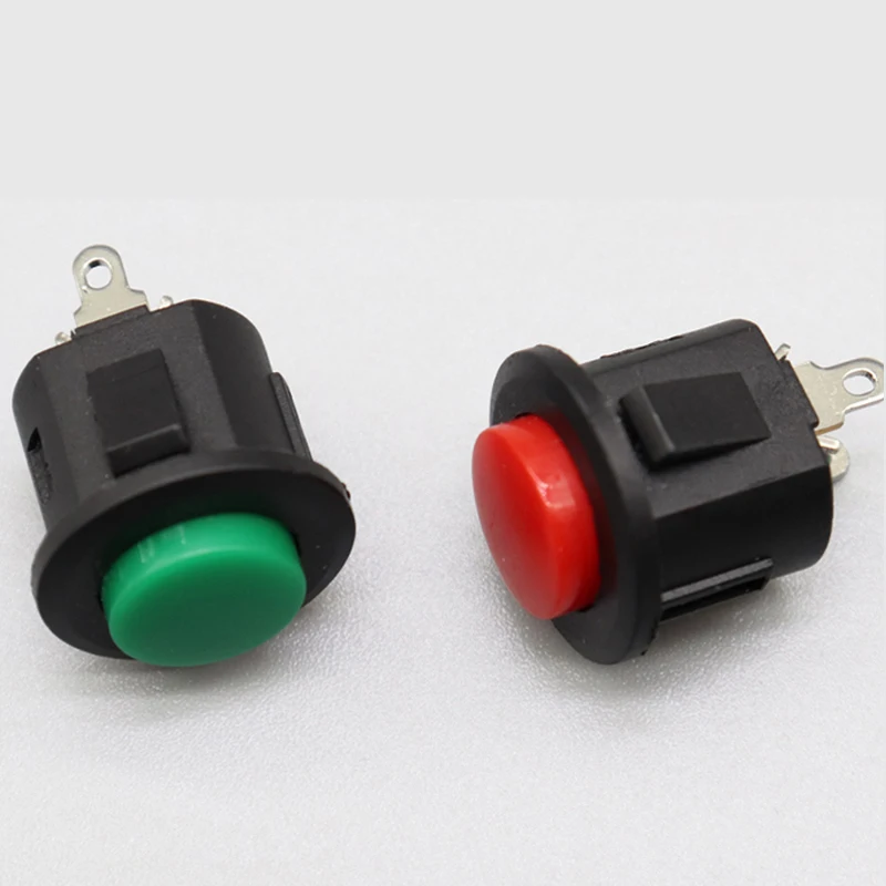 

20PCS Green/Red Self-Reset Without Lock 14MM Card Reset Round Switch for RC Technology DIY Model Instrumentation Accessories