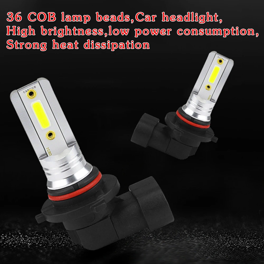 

Parts LED Headlight Replacement Waterproof 100W 2Pcs 9005/HB3 Accessories